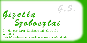 gizella szoboszlai business card